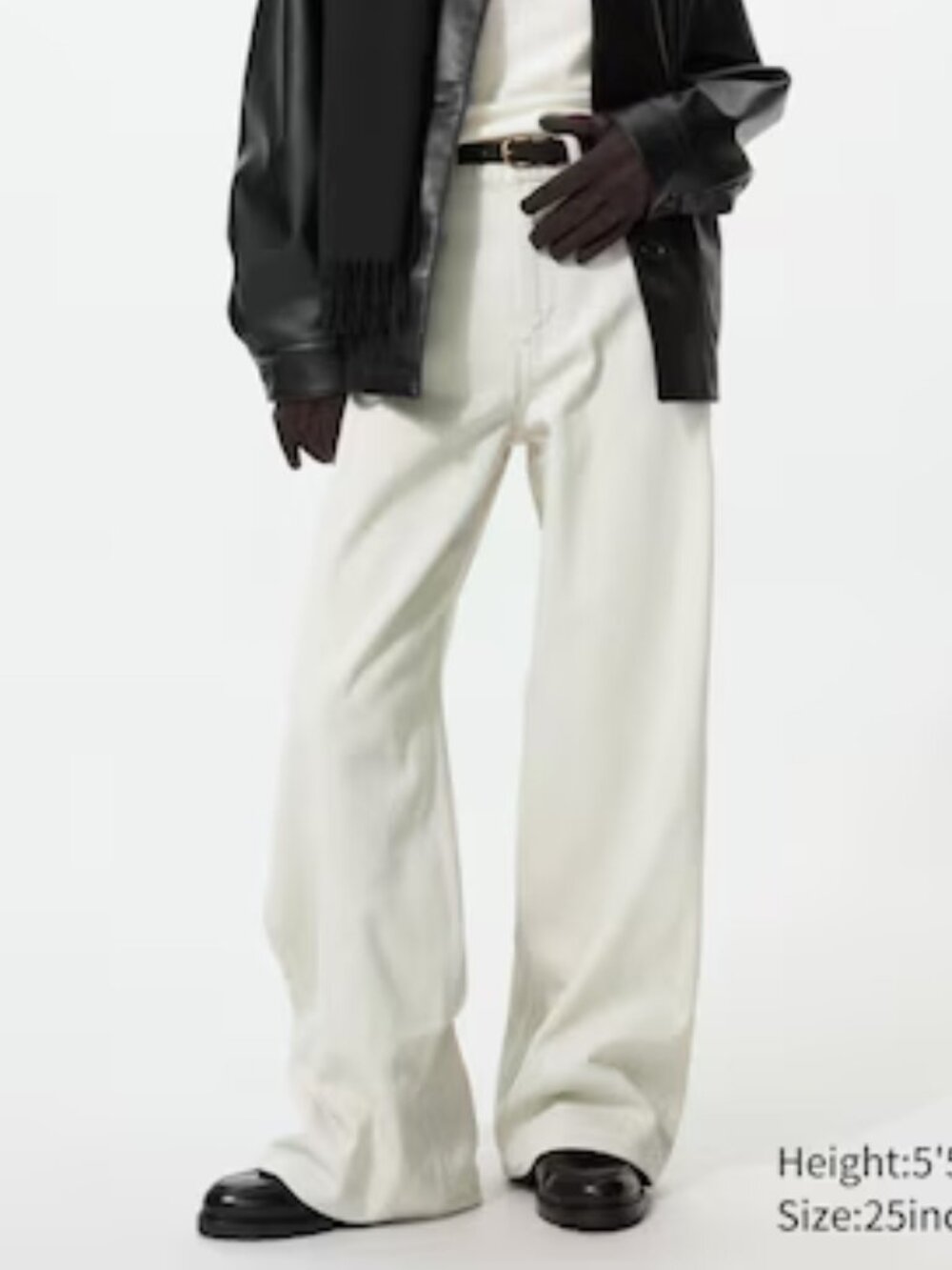 Uniqlo Women's High Rise Wide Leg Jeans in White Size 25